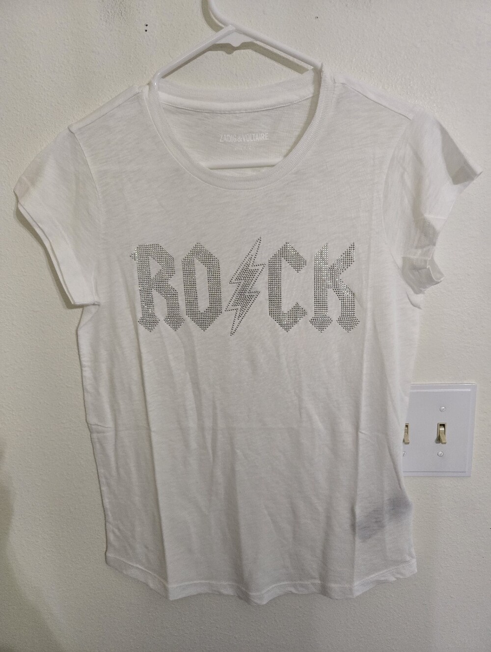 Zadig & VoltaireWhite 'ROCK' Studded Graphic Tee - Women's Casual Top